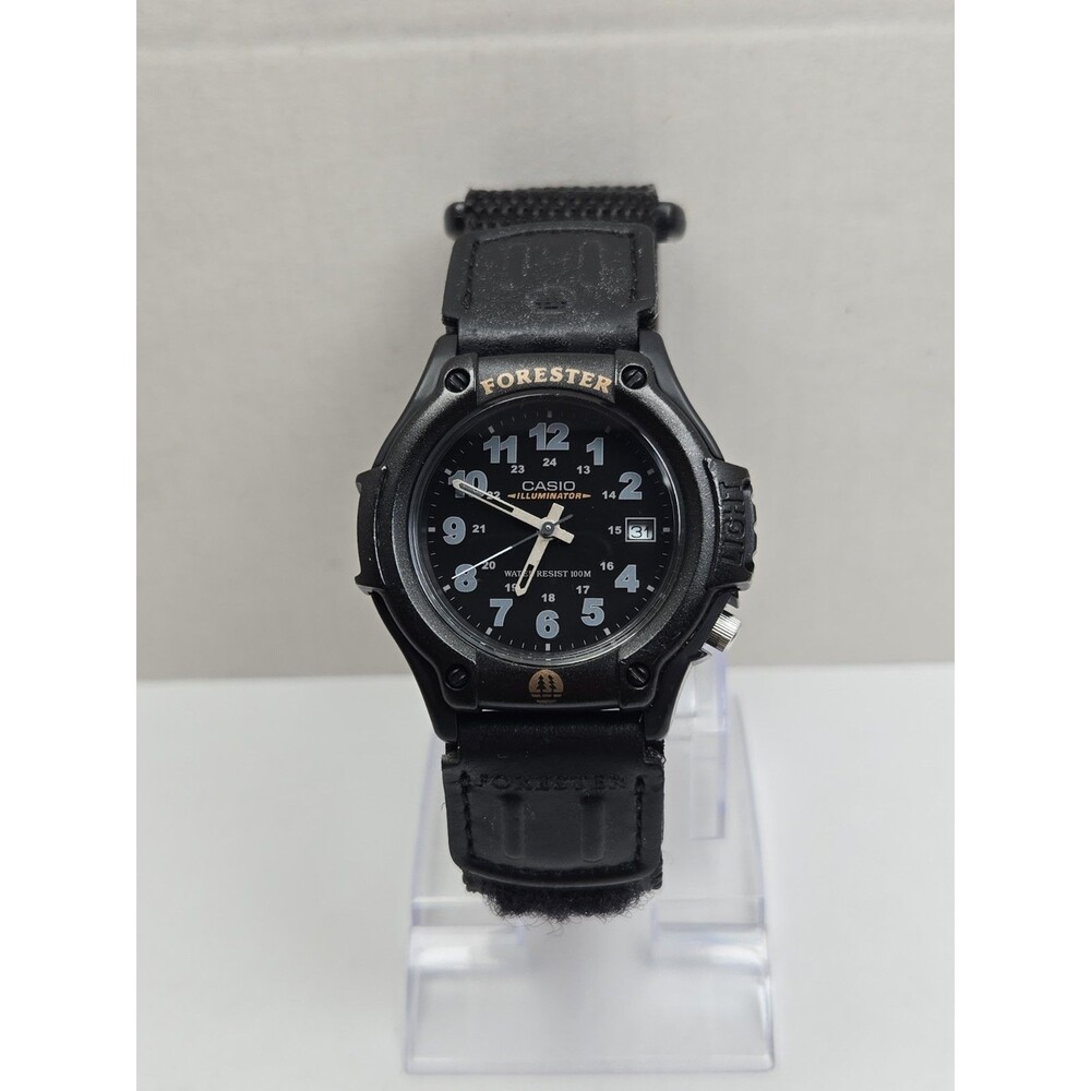 Casio Forester Illuminator Mens Field Watch Black Leather Date Sport New Battery